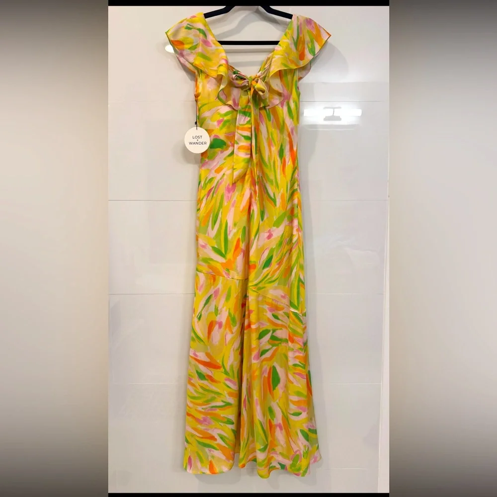 Lost + Wander Yellow Multi-Color Ruffled Maxi Dress - Picture 2 of 2